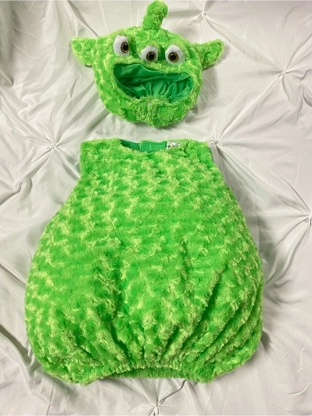 Kids Plush Alien Costume - Bright Green 2T 3T 4T